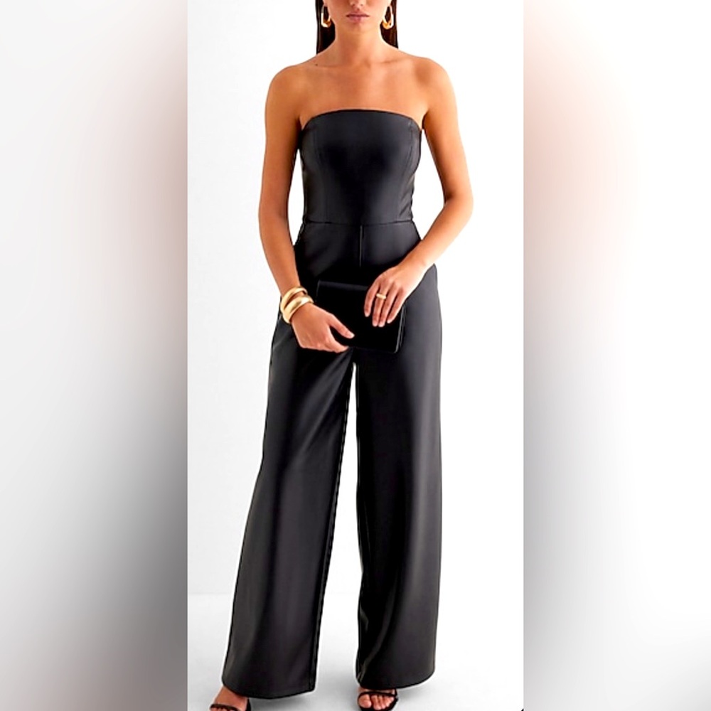 Faux leather jumpsuit